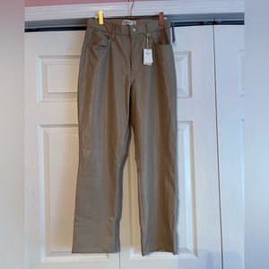 NWT Abercrombie & Fitch Vegan Leather 90s Straight Pant